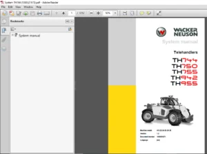 Wacker Neuson Telehandlers TH744 TH750 TH755 TH942 TH955 System Manual - PDF DOWNLOAD