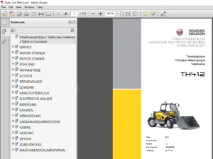 Wacker Neuson Teleloader TH412 Spare Parts List Manual - PDF DOWNLOAD