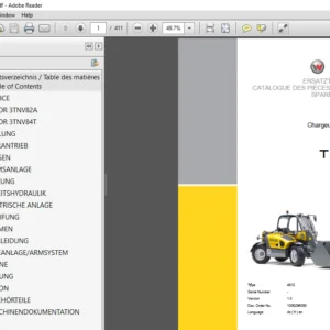 Wacker Neuson Teleloader TH412 Spare Parts List Manual - PDF DOWNLOAD