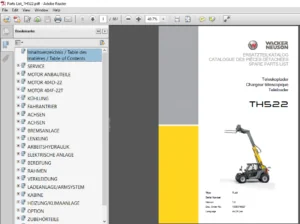 Wacker Neuson Teleloader TH522 Spare Parts List Manual - PDF DOWNLOAD