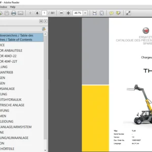 Wacker Neuson Teleloader TH522 Spare Parts List Manual - PDF DOWNLOAD