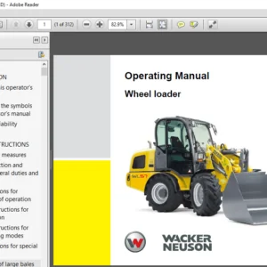 Wacker Neuson Wheel Loader WL57 Operating Manual - PDF DOWNLOAD