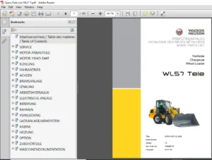 Wacker Neuson Wheel Loader WL57 Tele Spare Parts List Manual - PDF DOWNLOAD