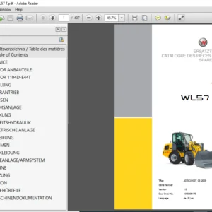 Wacker Neuson Wheel Loader WL57 Tele Spare Parts List Manual - PDF DOWNLOAD