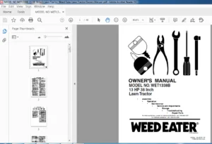 Weed Eater Lawn Tractor 13HP 38 Inch Owners Manual - PDF DOWNLOAD