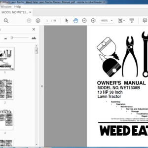 Weed Eater Lawn Tractor 13HP 38 Inch Owners Manual - PDF DOWNLOAD