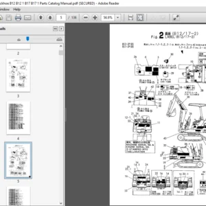 Yanmar Crawler Backhoe B12 B12-1 B17 B17-1 Parts Catalog Manual - PDF DOWNLOAD
