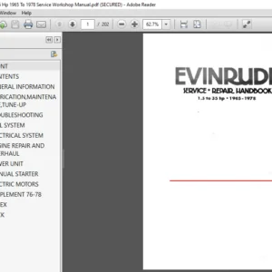 1965-1978 Evinrude 1.5 To 35 Hp Service Workshop Manual - PDF DOWNLOAD