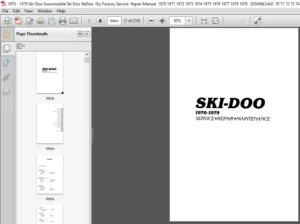 1970-1979 Ski-Doo Snowmobile Factory Service Manual - PDF DOWNLOAD