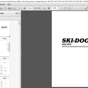1970-1979 Ski-Doo Snowmobile Factory Service Manual - PDF DOWNLOAD