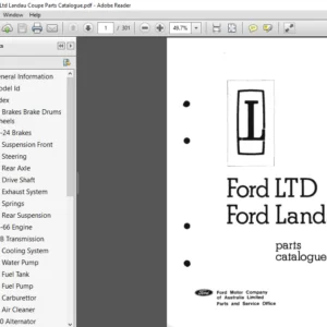 1973-1976 Ford Ltd Landau Coupe Parts Catalogue Manual - PDF DOWNLOAD