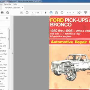 1980-1995 Ford 2WD&4WD Pick-ups & Bronco Automotive Repair Manual - PDF DOWNLOAD