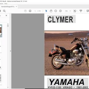 1981 2003 Yamaha CLYMER XV535 1100 VIRAGO Service Repair Manual - PDF DOWNLOAD