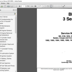 1992-1998 BMW 3 Series M3, 318i, 323i, 325i, 328i Service Manual - PDF DOWNLOAD