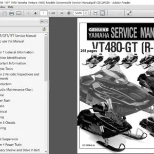 1993 -1998 Yamaha Venture Vt480 Models Snowmobile Service Manual - PDF DOWNLOAD