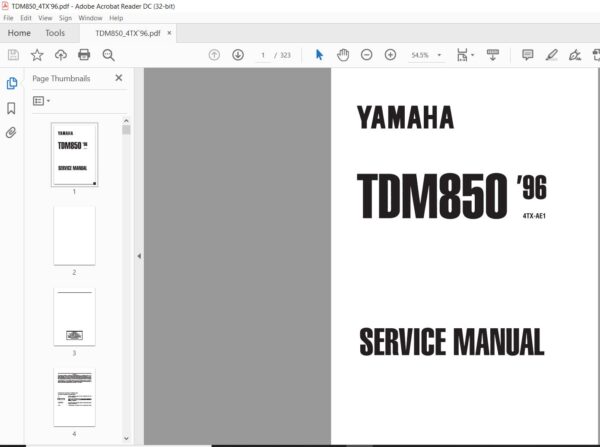 1996 Yamaha TDM850 Service Manual - PDF DOWNLOAD - HeyDownloads ...