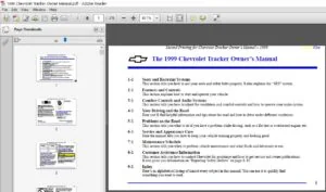 1999 Chevrolet Tracker Owner’s Manual - PDF DOWNLOAD