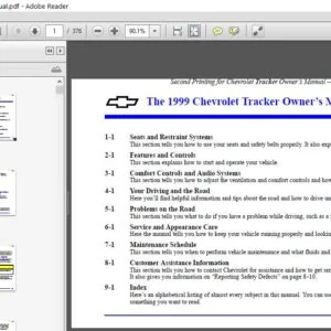 1999 Chevrolet Tracker Owner’s Manual - PDF DOWNLOAD