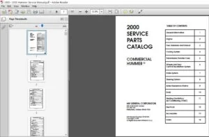 2000 Hummer Commercial Service Parts Catalog Manual - PDF DOWNLOAD