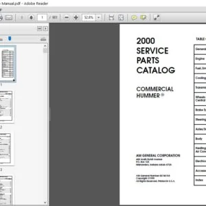 2000 Hummer Commercial Service Parts Catalog Manual - PDF DOWNLOAD