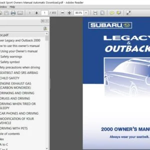 2000 Subaru Outback Sport Owners Manual - PDF DOWNLOAD