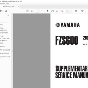 2000 Yamaha FZS600 Supplementary Service Manual - PDF DOWNLOAD