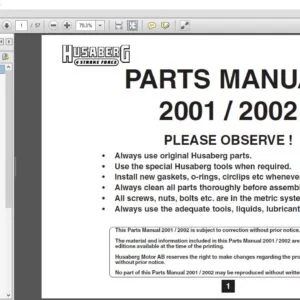 2001-2003 Husaberg FE400 FE501 FE600 FE650 FS400 FC550 FS650 FX650 Service Manual - PDF DOWNLOAD