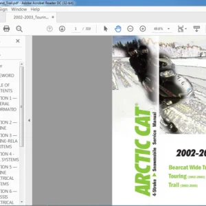 2002-2003 Arctic Cat 4 Stroke Snowmobiles Service Manual - PDF DOWNLOAD