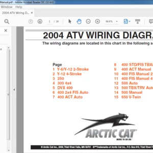 2004 Arctic Cat ATV Wiring Diagrams Manual - PDF DOWNLOAD