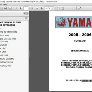 2005 - 2006 Yamaha 50 60hp 4 stroke Outboard Repair Manual - PDF DOWNLOAD