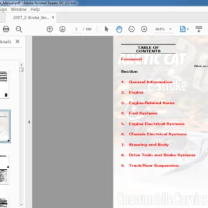 2007 Arctic Cat 2 Stroke Snowmobiles Service Manual - PDF DOWNLOAD