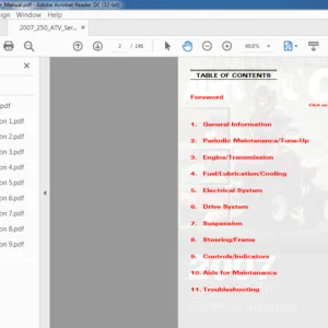 2007 Arctic Cat ATV 250 Service Manual - PDF DOWNLOAD