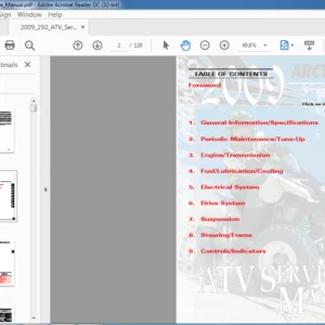 2009 Arctic Cat ATV 250 Utility DVX 300 Service Manual - PDF DOWNLOAD
