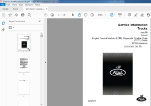 Mack Engine Control Module (ECM), Diagnostic Trouble Code (DTC) Truck Service Information Manual - PDF DOWNLOAD