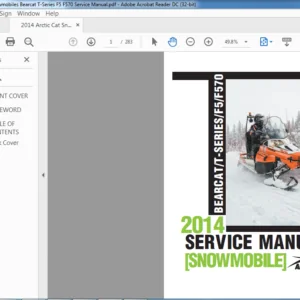 2014 Arctic Cat Snowmobiles Bearcat T Series F5 F570 Service Manual - PDF DOWNLOAD