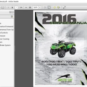 2016 Arctic Cat 500 700 TBX 700 TRV 700 MUD PRO 1000 ATV Service Manual - PDF DOWNLOAD