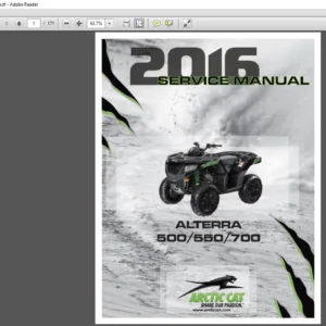 2016 Arctic Cat ALTERRA 500 550 700 ATV Service Manual - PDF DOWNLOAD
