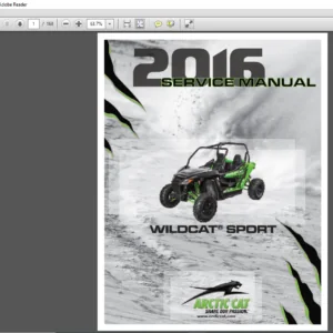 2016 Arctic Cat WILDCAT SPORT ATV Service Manual - PDF DOWNLOAD