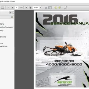 2016 Arctic Cat ZR XF M 4000 6000 8000 ATV Service Manual - PDF DOWNLOAD