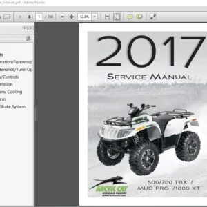 2017 Arctic Cat 500 700 TBX MUD PRO 1000 XT ATV Service Manual - PDF DOWNLOAD