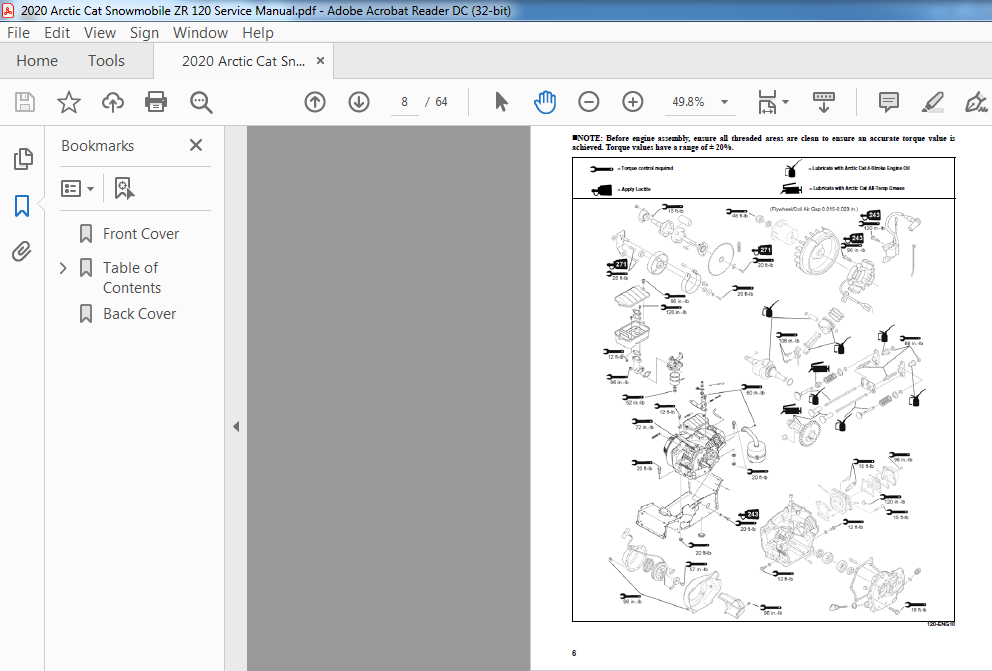 2020 Arctic Cat Snowmobile ZR 120 Service Manual - PDF DOWNLOAD ...