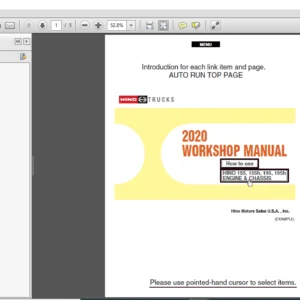 2020 HINO TRUCK COE 155 155H 195 195H WORKSHOP MANUAL - PDF DOWNLOAD