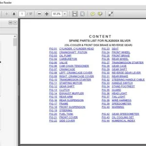Apache Rlx250sx Parts Manual - PDF DOWNLOAD