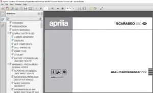 Aprillia Scarabeo 250 Workshop Repair Manual - PDF DOWNLOAD