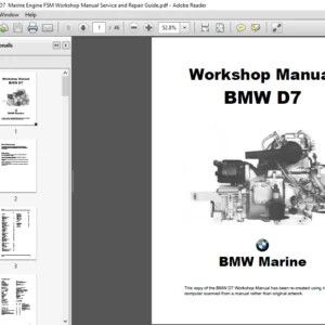 BMW D7  Marine Engine Service Repair Manual - PDF DOWNLOAD