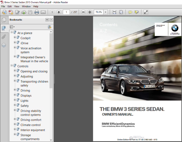 Bmw 3 Series Sedan 2015 Owners Manual - PDF DOWNLOAD - HeyDownloads ...