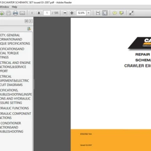 CASE CX160B CRAWLER EXCAVATOR SCHEMATIC SET Issued 03 2007  - PDF DOWNLOAD