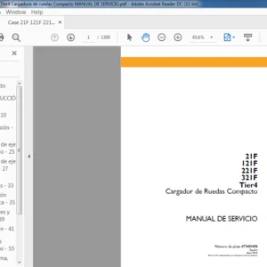 Case 21F 121F 221F 321F Tier-4 Cargadora de ruedas Compacto Manual De Servicio - PDF Download