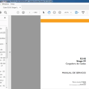Case 521G Stage IV Cargadora de ruedas Manual De Servicio - PDF Download