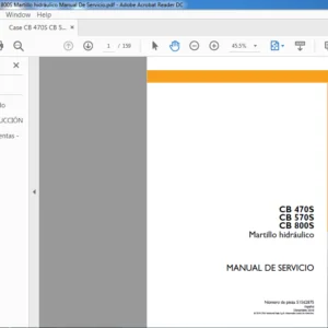 Case CB 470S CB 570S CB 800S Martillo hidráulico Manual De Servicio - PDF DOWNLOAD